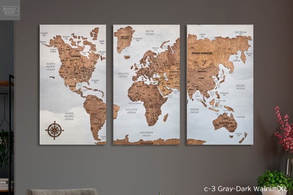 World Wooden Map